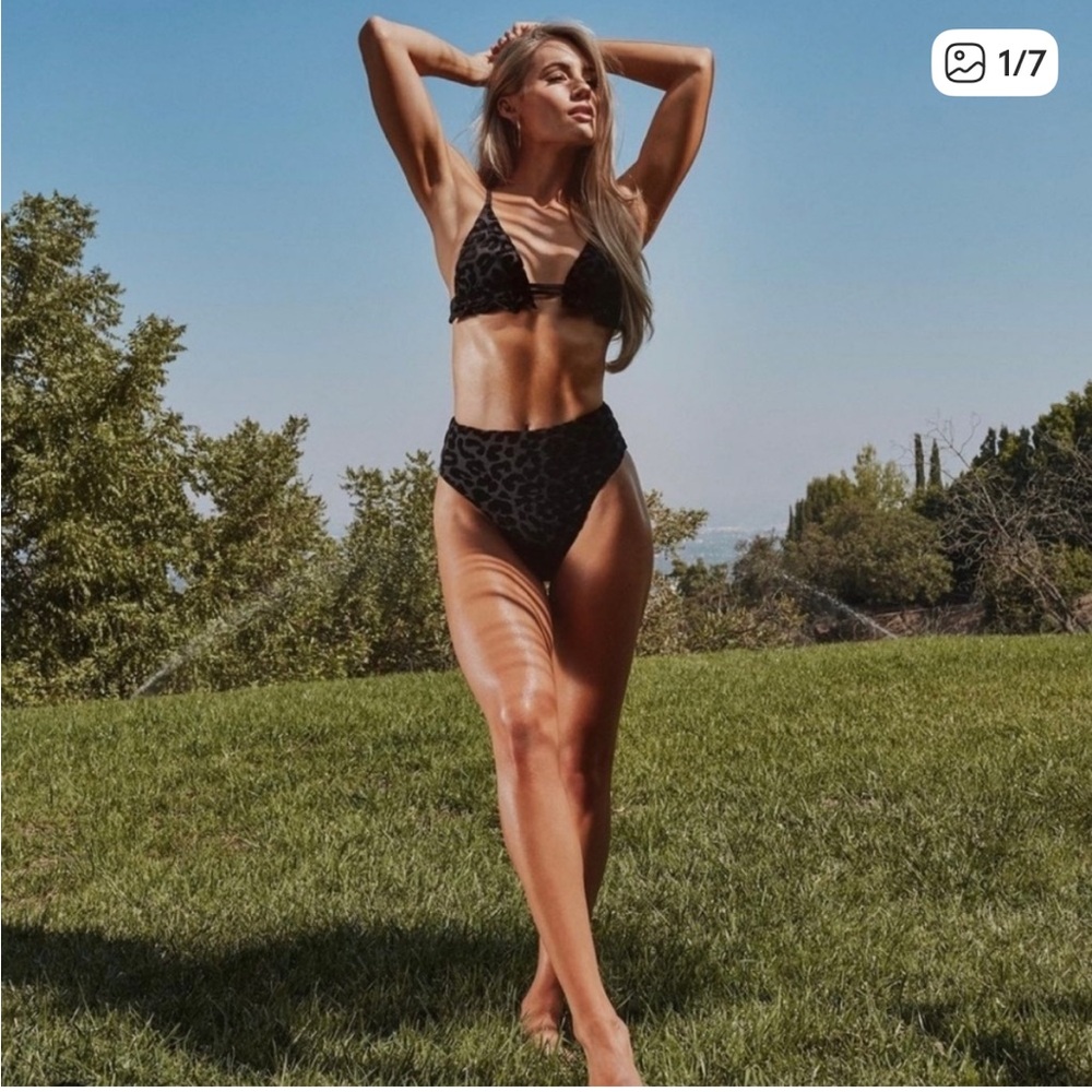 Black cheetah velvet Bikini Set